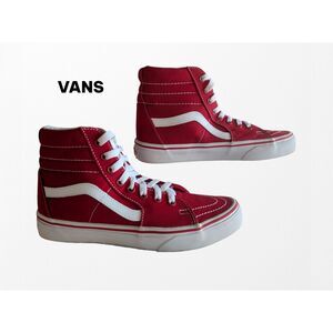 Vans Sk8-Hi Red Canvas High Top Sneakers Women’s 7 Men’s 5.5 Unisex
